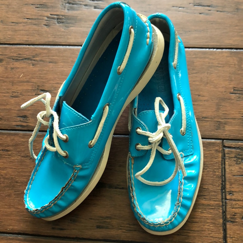 Blue Patent Sperry Top Siders